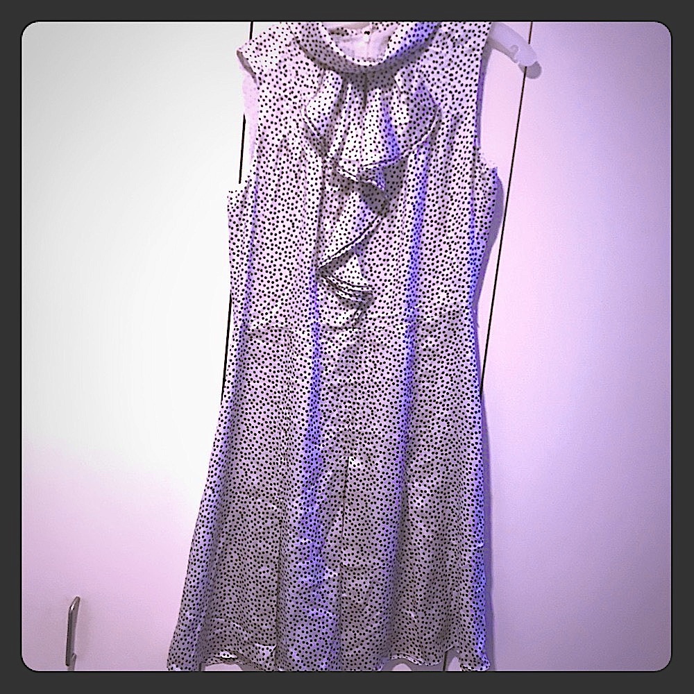 Magaschoni - High Quality New Silk Polka Dot White Dress